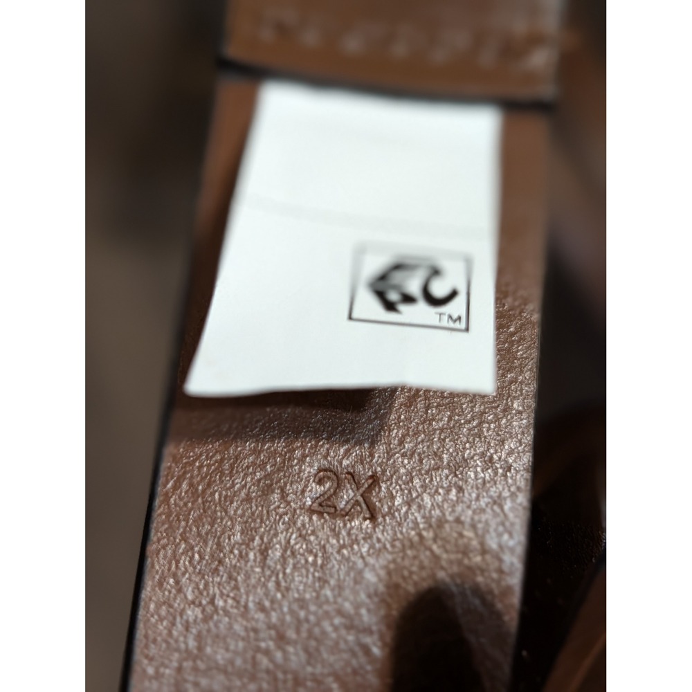 Lauren Ralph Vachetta Tri-Strap Leather Brown Equestrian Horsebit Belt Size 2X - Picture 8 of 8